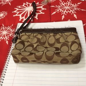 Coach Signature fabric wristlet